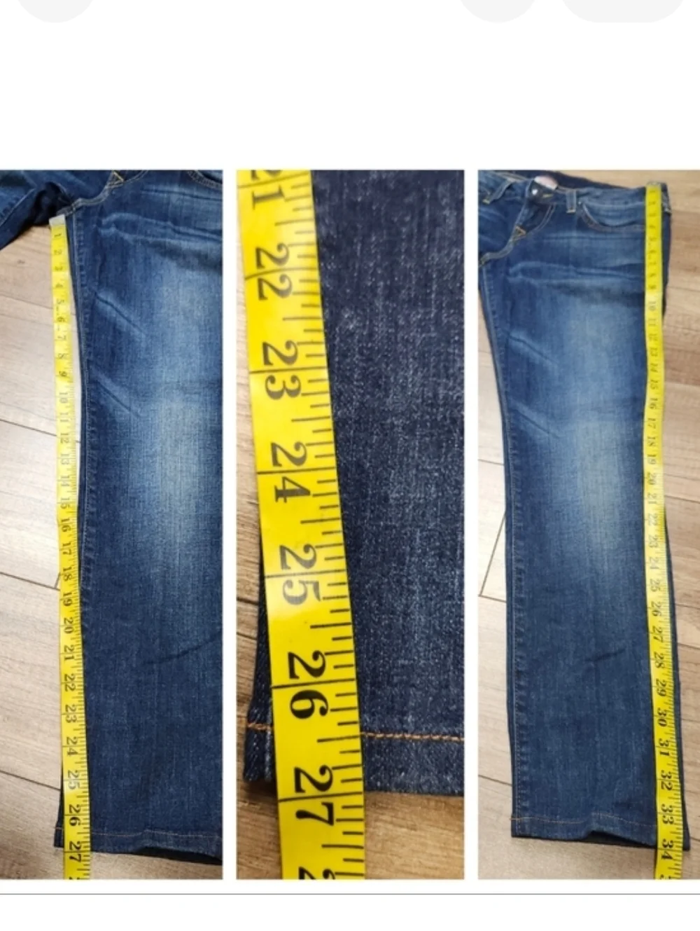 True Religion Women WAKR20Q10 low rise slim straight skinny denim Blue jeans 26 - Picture 11 of 14